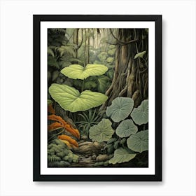 Vintage Jungle Botanical Illustration Taro 3 Art Print