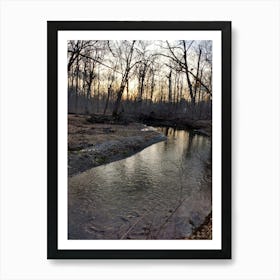 Sunrise Over A Stream Art Print