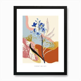 Colourful Flower Illustration Poster Forget Me Not 4 Art Print