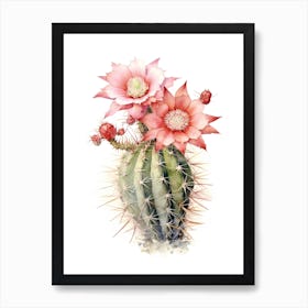 Carnegiea Gigantea Subulata Cactus Watercolour Drawing 2 Art Print