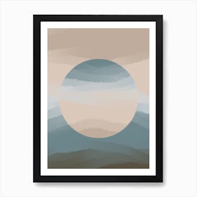 Minimal art abstract beautiful pastel beach watercolor painting Art Print