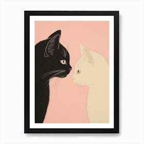 Black And White Cats Art Print