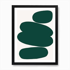 Abstract Bauhaus Shapes Dark Green Poster