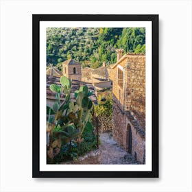 Spain Mallorca, Cactus In The Village Art Print