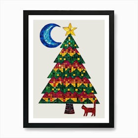 Christmas Tree Mosaic Art Print