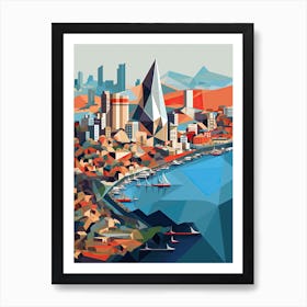 San Diego, Usa, Geometric Illustration 2 Art Print
