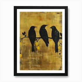 Crows On A Branch 1 Art Print