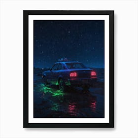 Car In The Night 1 Art Print