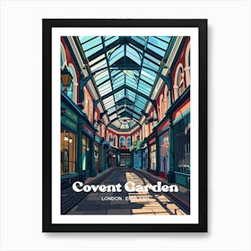 Covent Garden London England Market Travel Art Illustration Art Print