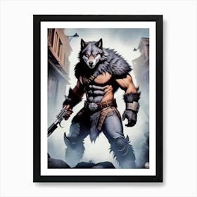 Wolf axe Art Print