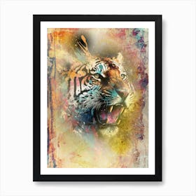 A Nice Tiger Art Illustration In A Painting Style 04 Art Print