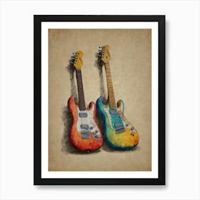 Two Electric Guitars 1 Art Print