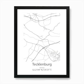 Tecklenburg,Germany Minimalist Map Art Print