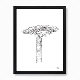 Black and White Boabab Art Print