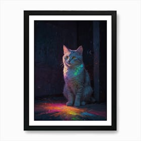 Cat In The Dark 4 Art Print