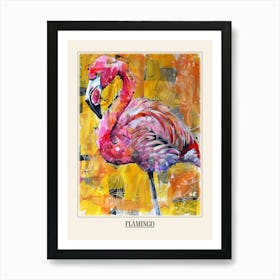 Flamingo Colourful Watercolour 4 Poster Art Print