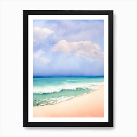 Palm Beach, Aruba Watercolour Art Print