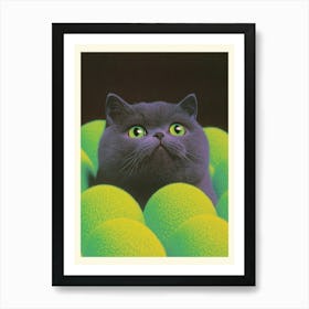 Cat In The Balls Art Print