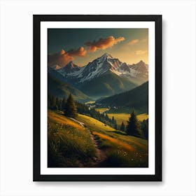 Sunset In The Mountains 18 Art Print