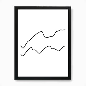 Line Drawing Of A Wave Art Print