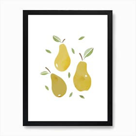 Pear Fruit Colourful Food Kitchen Art Nursery Wall Art Print