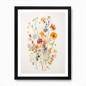 Pressed Flower Botanical Art Wildflowers 7 Art Print