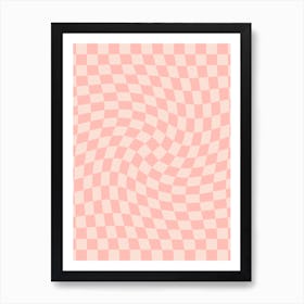 Checkerboard Pink Twist Art Print