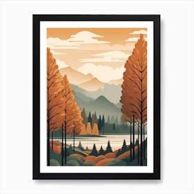 Autumn , Fall, Landscape, Inspired By National Park in the USA, Lake, Great Lakes, Boho, Beach, Minimalist Canvas Print, Travel Poster, Autumn Decor, Fall Decor 20 Art Print