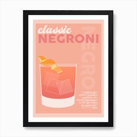 Orange Negroni Cocktail Art Print