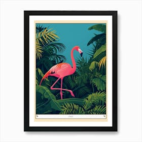 Greater Flamingo Italy Tropical Illustration 7 Poster Art Print