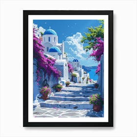 Beautiful Santorini Greece Wall Art 8 Art Print