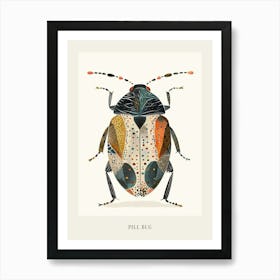 Colourful Insect Illustration Pill Bug 11 Poster Art Print