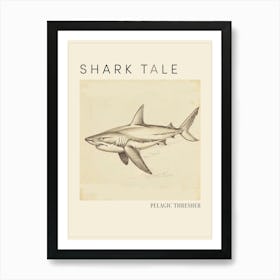 Pelagic Thresher Vintage Illustration 4 Poster Art Print