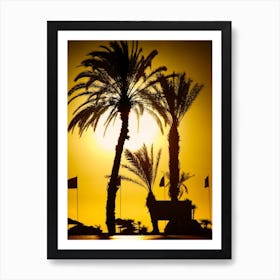 Sunset Palm Trees Art Print