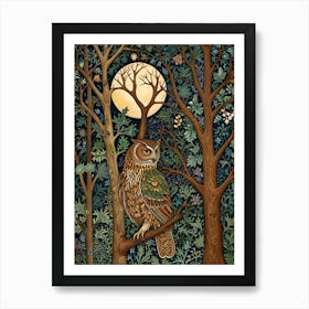 William Morris Owl In The Woods 3 Art Print