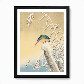 Kingfisher in the Snow (ca. 1925–1936), Ohara Koson Art Print