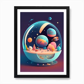 Planetarium Kawaii Kids Space Art Print