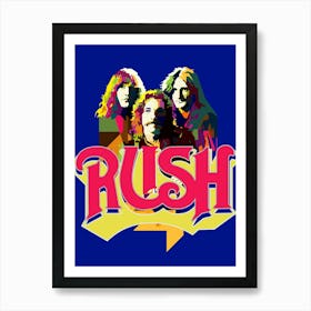 RUSH Canadian Progressive Rock Classic Pop Art WPAP Art Print