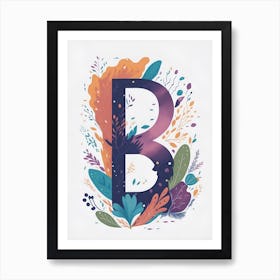 Colorful Letter B Illustration 36 Art Print