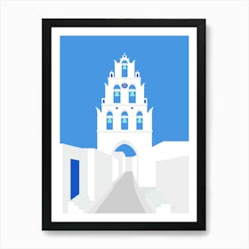 Bell Tower, Megalochori Village, Santorini, Greece Art Print