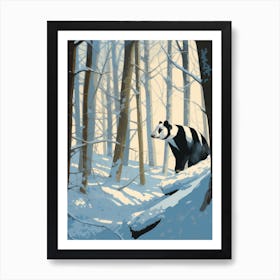 Winter Badger 3 Illustration Art Print