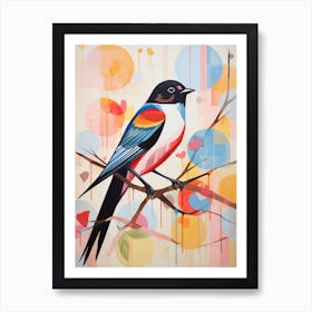 Bird Painting Collage Barn Swallow 2 Art Print