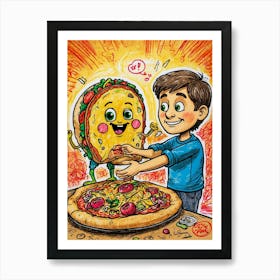 Pizza Boy Art Print