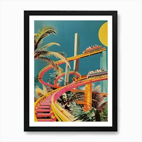 Retro Kitsch Rollercoaster Collage 2 Art Print