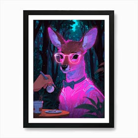 Deer With Glasses Art Print