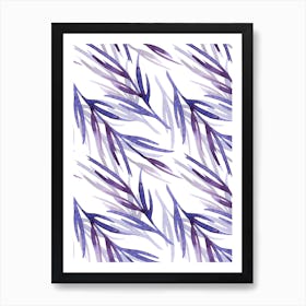 Violet Brunch Leaves Pattern Art Print