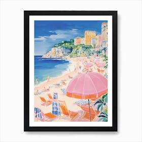 Tropea, Calabria   Italy Beach Club Lido Watercolour 1 Art Print
