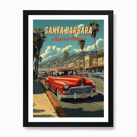 Vintage Santa Barbara, California Art Print