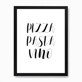 Pizza Pasta Vino Art Print