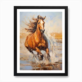 A Horse Painting In The Style Of Impressionistic Brushwork 3 Art Print